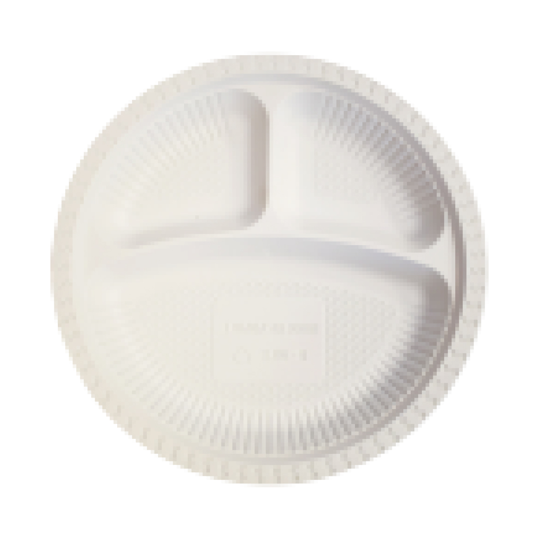 PLATO BIO C/DIV, 23CM FECULA DE MAIZ C/U